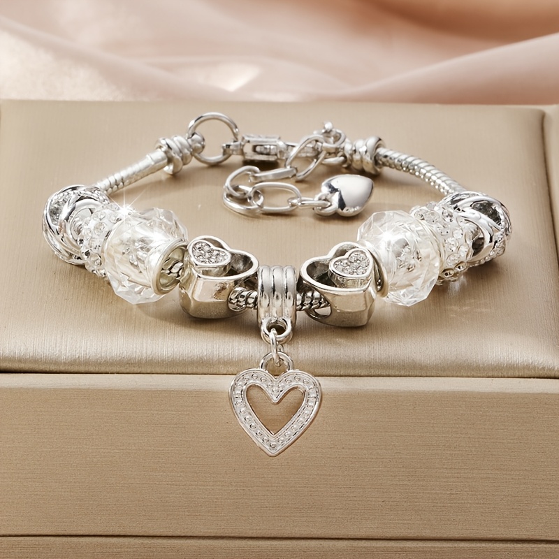 Handmade Elegant Openwork Heart Pendant Bracelet, Unique Gift